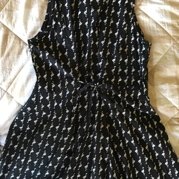 Tulip Size Small Black and White Flamingo Print Dress - Picture 10 of 13